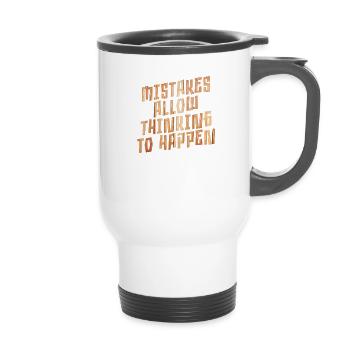 Mistakes Allow Thinking To Happen School Math - 14 oz Travel Mug with Handle - white - Front