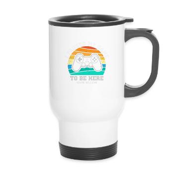 I Paused My Game To Be Here Shirt Vintage Gamer - 14 oz Travel Mug with Handle - white - Front