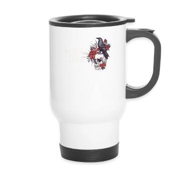 I Like Murder Shows Comfy Clothes And 3 People - 14 oz Travel Mug with Handle - white - Front