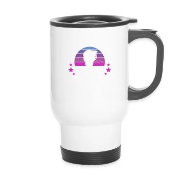 I Like Murder Shows Comfy Clothes And 3 People - 14 oz Travel Mug with Handle - white - Front