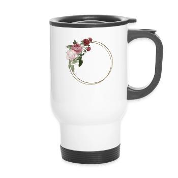 I Like Murder Shows Comfy Clothes And 3 People - 14 oz Travel Mug with Handle - white - Front