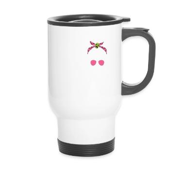 I Like Murder Shows Comfy Clothes And 3 People - 14 oz Travel Mug with Handle - white - Front