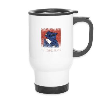 I Like Horror Movies Comfy Clothes - 14 oz Travel Mug with Handle - white - Front