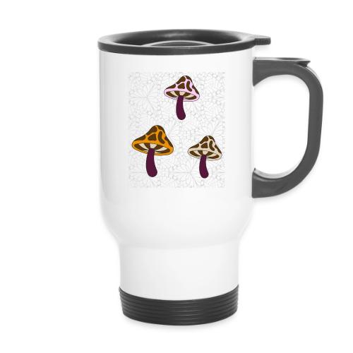 Fall Season Mushroom Designs - 14 oz Travel Mug with Handle
