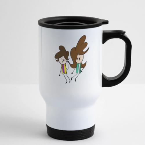 Small Coll and Dersy - 14 oz Travel Mug with Handle