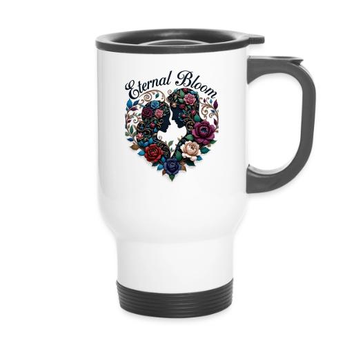 Eternal Bloom Embrace T-Shirt - 14 oz Travel Mug with Handle