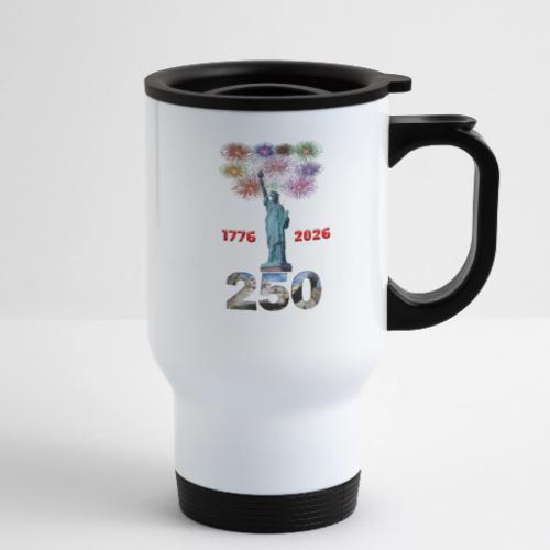 1776 - 2026 | 250 Years USA | Fireworks - 14 oz Travel Mug with Handle