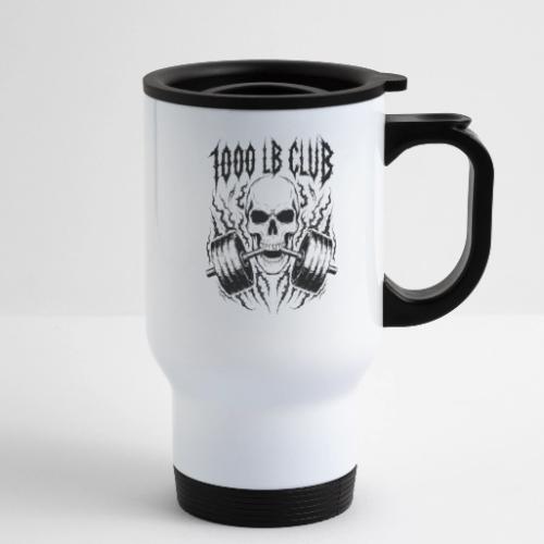 1000 LB Club Skull Barbell Powerlif - 14 oz Travel Mug with Handle