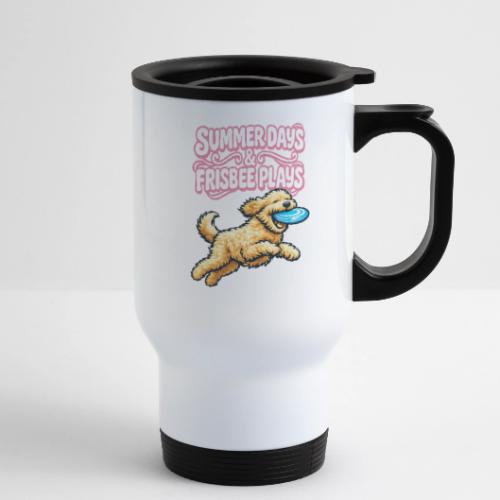 Summer Days & Frisbee Plays - 14 oz Travel Mug with Handle