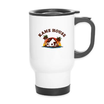 Kame House T Shirt - 14 oz Travel Mug with Handle - white - Front