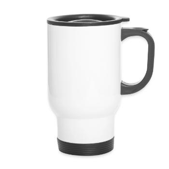 Who Has Tape With? Model Airplane Broken Wings - 14 oz Travel Mug with Handle - white - Front