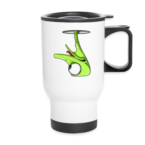 Funny Green Ostrich - Travel Mug with Handle