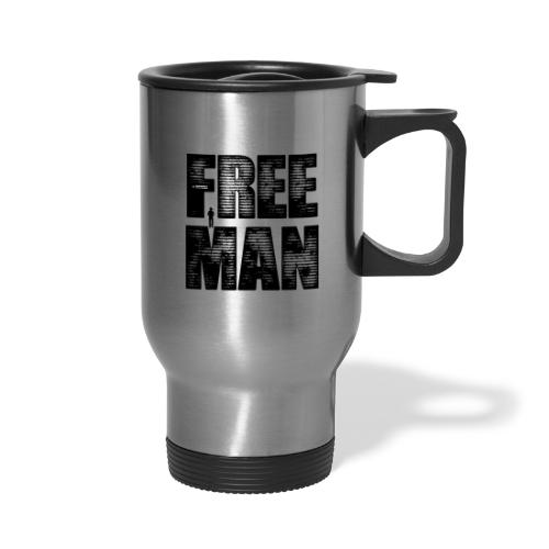 FREE MAN - Black Graphic - Travel Mug with Handle