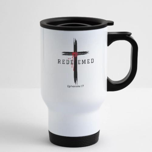 Redeemed by the blood of Jesus - Ephesians 1:7 - 14 oz Travel Mug with Handle