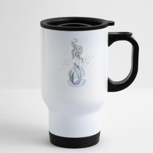Mermaid Ocean Goddess In Shell - Fairytale Design - 14 oz Travel Mug with Handle