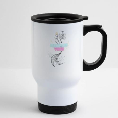Mermaid Vibes Design - 14 oz Travel Mug with Handle