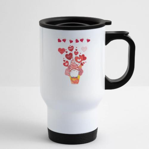 Design wrapped in love hearts, vibrating in love. - 14 oz Travel Mug with Handle