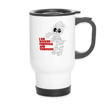 Halloween mummy - 14 oz Travel Mug with Handle - white - Front