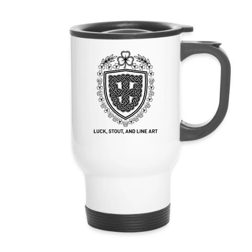 Celtic Knot T-Shirt, Symmetrical Shield - 14 oz Travel Mug with Handle