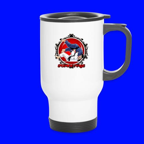 Judo Shirt Jiu Jitsu Shirt Throw Tomoe Nage - 14 oz Travel Mug with Handle