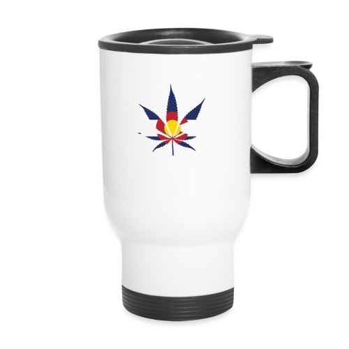 Colorado Pot Leaf Flag - Travel Mug with Handle