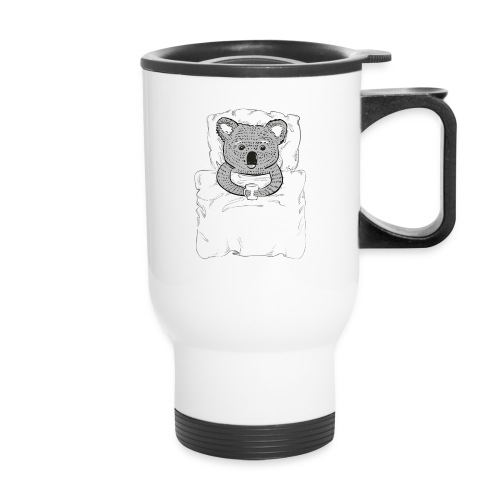 Print With Koala Lying In A Bed - 14 oz Travel Mug with Handle