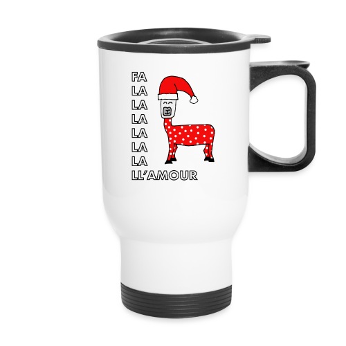 Christmas llama. - Travel Mug with Handle