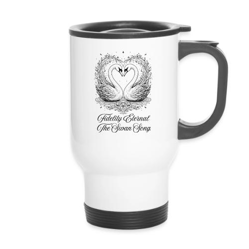 Poetic Swan T-Shirt - 14 oz Travel Mug with Handle