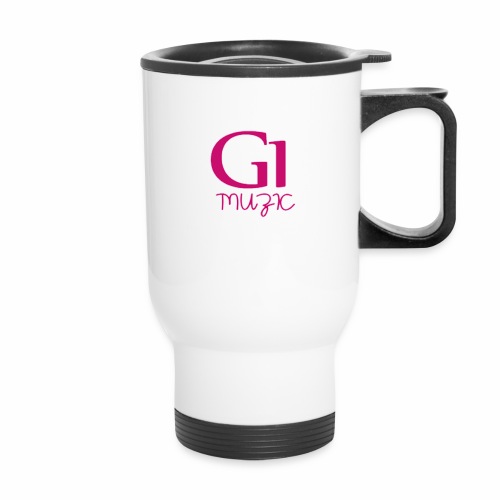 Pink G1 Muzic - 14 oz Travel Mug with Handle