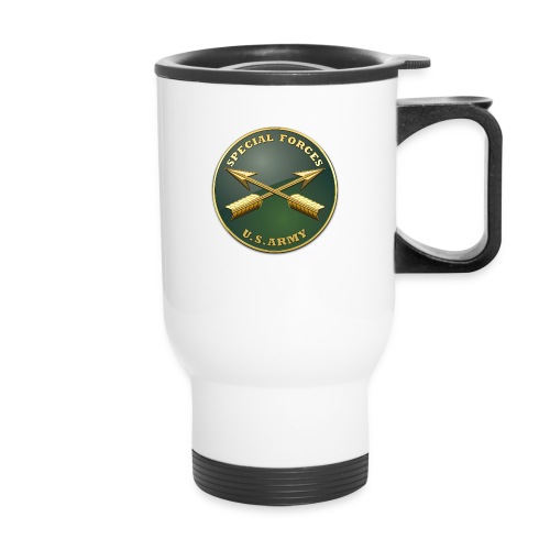 Army SF Branch Plaque - 14 oz Travel Mug with Handle