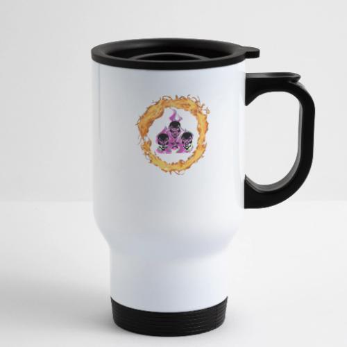 revamped logo - 14 oz Travel Mug with Handle