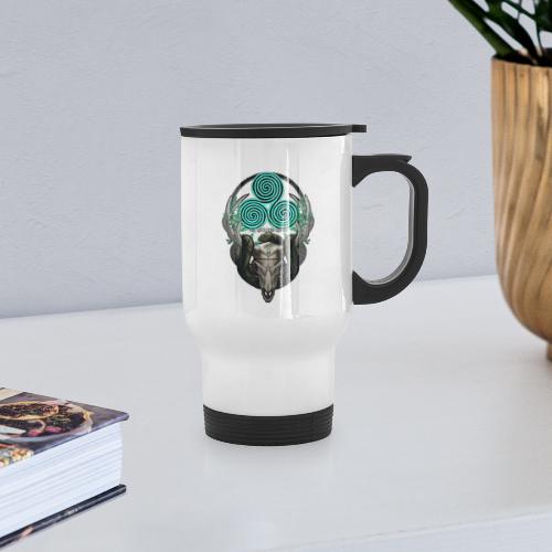 The Antlered Crown (White Text) - Travel Mug with Handle