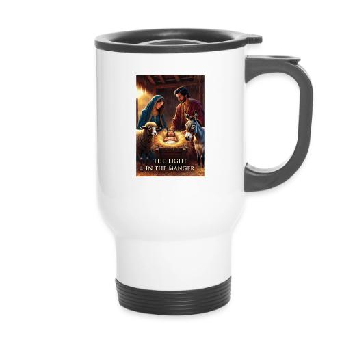Nativity Manger T-Shirt - 14 oz Travel Mug with Handle