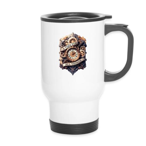 Ornate Clockwork T-Shirt - 14 oz Travel Mug with Handle