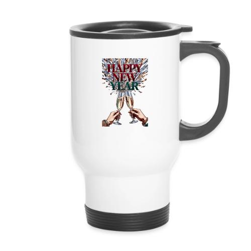 Toasting Hands T-Shirt Confetti Shower Premium - 14 oz Travel Mug with Handle