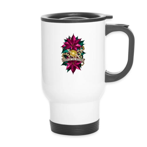 Queen of the Solstice Poinsettia T-Shirt - 14 oz Travel Mug with Handle