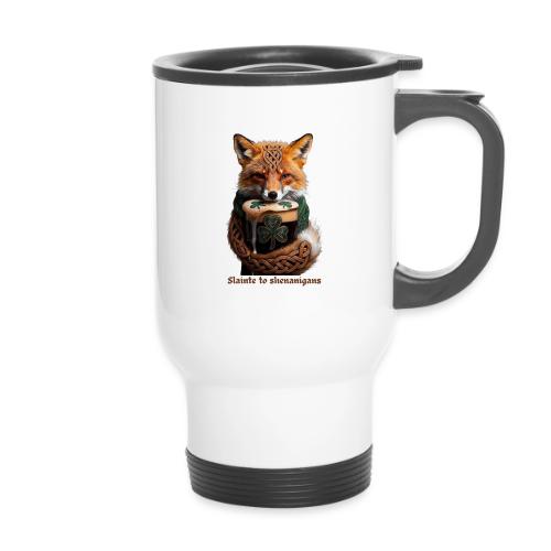 Sly Emerald Fox Toast T-Shirt - 14 oz Travel Mug with Handle