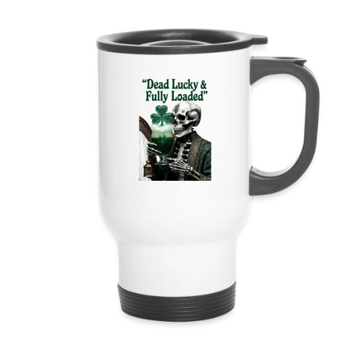 Lucky Skeleton Stout T-Shirt - 14 oz Travel Mug with Handle