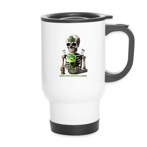Eternal Stout Skeleton Graphic Tee - 14 oz Travel Mug with Handle
