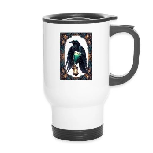 Pint of No Regrets Just Shenanigans Raven T-Shirt - 14 oz Travel Mug with Handle