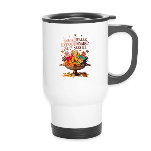 Snack Dealer Extraordinaire Tee, Mum Gift - 14 oz Travel Mug with Handle