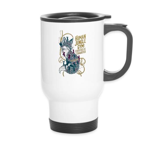 Human Jungle Gym Fox Tee - 14 oz Travel Mug with Handle