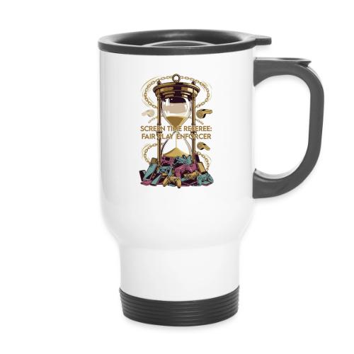 Screen Time Referee T Shirt, Fair Play Enforcer - 14 oz Travel Mug with Handle