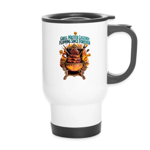 Grill Master Legend T Shirt - 14 oz Travel Mug with Handle