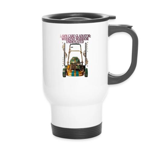 Lawn Care Gladiator T Shirt - 14 oz Travel Mug with Handle