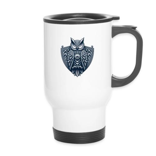 Night Watch Owl T Shirt, Sarcastic Dad Gift - 14 oz Travel Mug with Handle