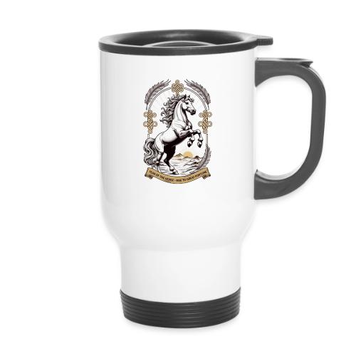 Year of the Horse Rearing T Shirt, Lunar New Year - 14 oz Travel Mug with Handle