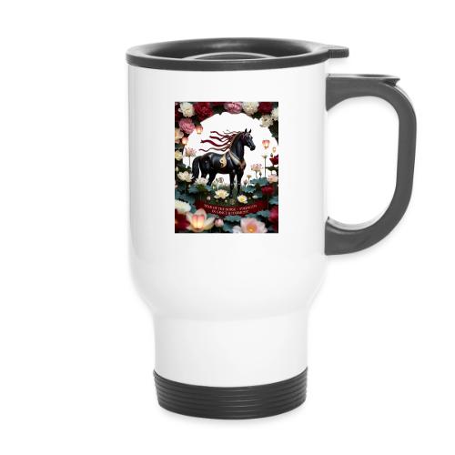 Year of the Horse Harmony T Shirt, Lunar New Year - 14 oz Travel Mug with Handle