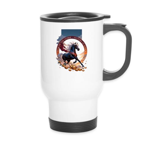 Year of the Horse Dawn T Shirt,Lunar New Year Gift - 14 oz Travel Mug with Handle
