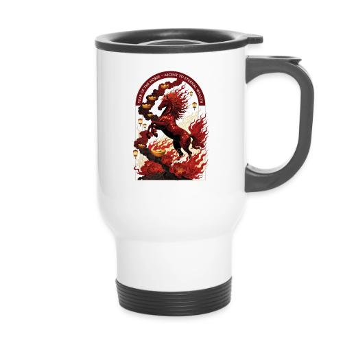Year of the Horse Rise T Shirt,Lunar New Year Gift - 14 oz Travel Mug with Handle